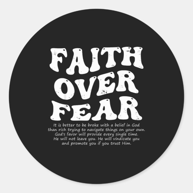 Faith Over Fear Christian  Classic Round Sticker (Front)