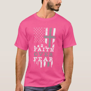 Faith Over Fear Christian Cross Tee Jesus Christ B