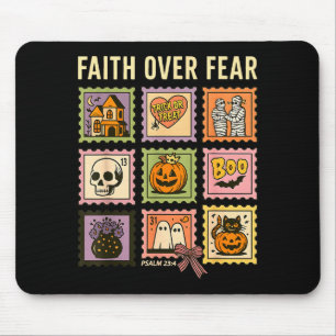 Faith Over Fear Christian Halloween Stamp Believer Mouse Pad