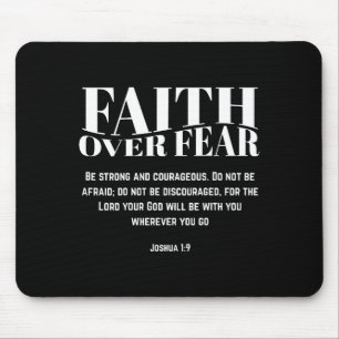 Faith Over Fear Christian Jesus Bible Verse Men Wo Mouse Pad