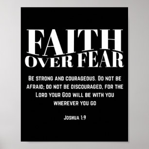 Faith Over Fear Christian Jesus Bible Verse Men Wo Poster