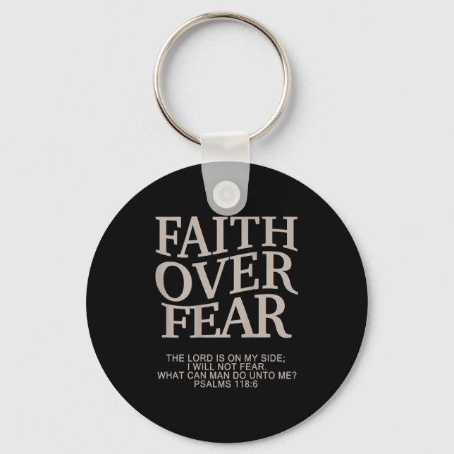 Faith Over Fear Christian  Key Ring (Front)