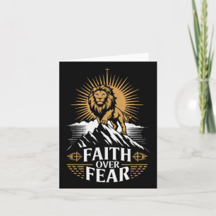 Faith Over Fear Christian Lion Jesus Blessed Dad G Card