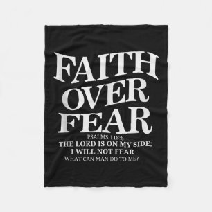 Faith Over Fear Christian (on Back) Inspirational Fleece Blanket