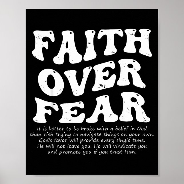 Faith Over Fear Christian  Poster (Front)
