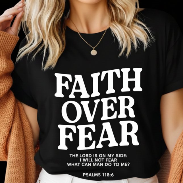 Faith Over Fear Christian– Psalm 118:6 Bible Verse Tri-Blend Shirt (Choose faith over fear — Psalm 118:6 inspires courage, strength, and trust in every step.)