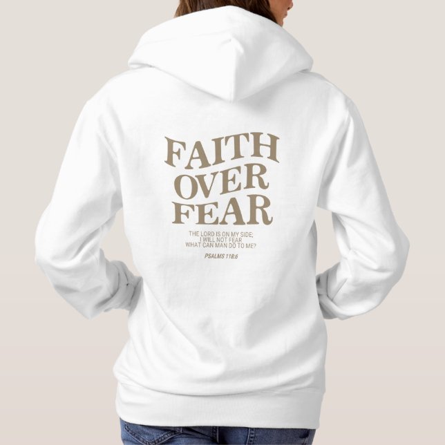Faith over fear, Christian quote, Bible verse tee (Back)