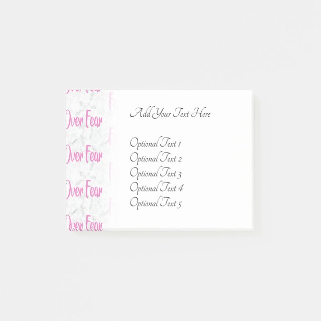 Faith Over Fear Christian Religious Inspirational Post-it Notes (Front)