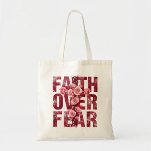 Faith over Fear Christian Tote Bag
