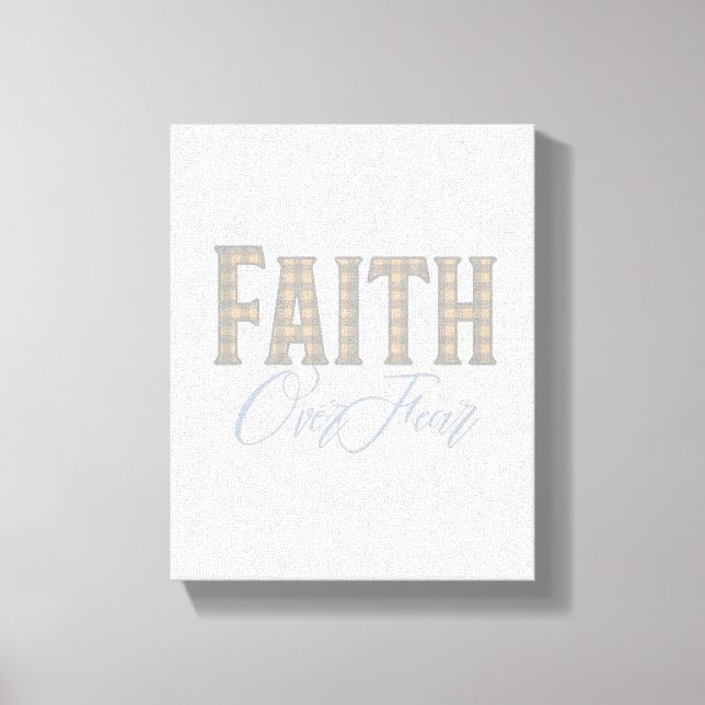 Faith Over Fear Christian Typography Design Canvas Print (Front)