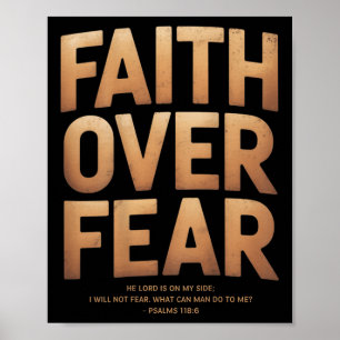 Faith Over Fear Christian Vintage (on Back)  Poster