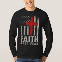 Faith Over Fear Cool American USA Flag Christian C