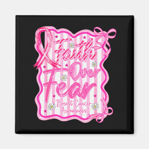 Faith Over Fear Cross Breast Cancer Awareness Chri Magnet