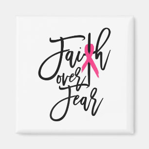 Faith Over Fear Cross Breast Cancer Awareness Chri Magnet