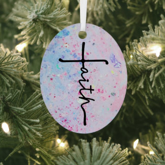 Faith Over Fear Cross Car Hanger Metal Tree Decoration