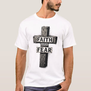 Faith Over Fear Cross Vintage Engraving Shirt (1)