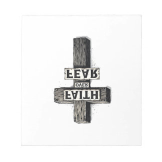 Faith Over Fear Cross Vintage Engraving Shirt (1) Notepad