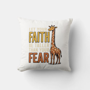 Faith Over Fear Giraffe Vintage Christian Shirt_1 Cushion