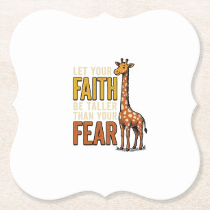 Faith Over Fear Giraffe Vintage Christian Shirt_1 Paper Coaster