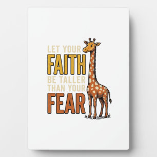 Faith Over Fear Giraffe Vintage Christian Shirt_1 Plaque