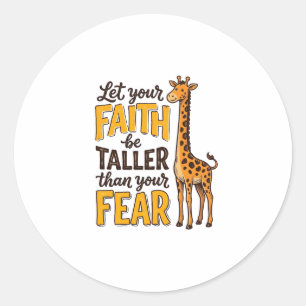 Faith Over Fear Giraffe Vintage Christian Shirt De Classic Round Sticker