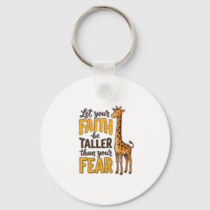 Faith Over Fear Giraffe Vintage Christian Shirt De Key Ring