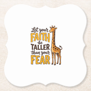 Faith Over Fear Giraffe Vintage Christian Shirt De Paper Coaster