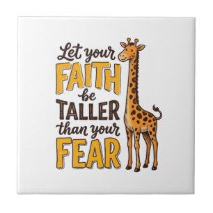 Faith Over Fear Giraffe Vintage Christian Shirt De Tile