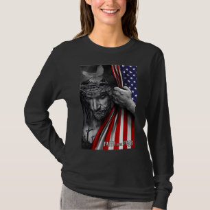 Faith Over Fear God Jesus Christian Flag Funny 4th T-Shirt