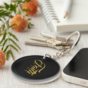 Faith Over Fear Gold and Black Key Ring