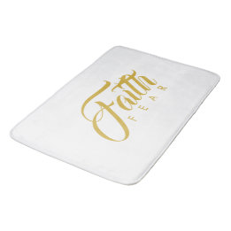 Faith Over Fear Gold and White Bath Mat
