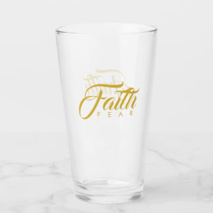 Faith Over Fear Gold Graphic Glass
