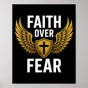Faith Over Fear Gold Poster