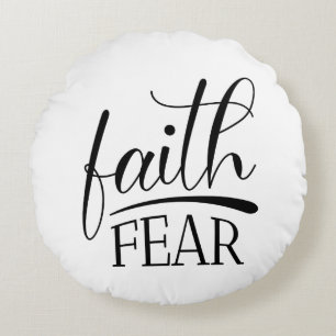 Faith Over Fear Gospel Graphics Famous Christian Round Cushion