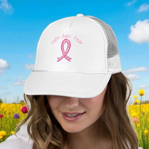 Faith Over Fear Hat   Pink Ribbon Heart Hat