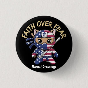Faith Over Fear Inspirational Christian Customised 3 Cm Round Badge