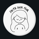 Faith Over Fear Inspirational Magnet<br><div class="desc">This minimalist “Faith Over Fear” magnet features a simple line drawing and a calming message that inspires strength and trust. The clean doodle style makes it a subtle yet meaningful piece for your refrigerator, workspace, or any magnetic surface. Perfect for anyone who appreciates minimalist design, inspirational quotes, and simple artwork....</div>