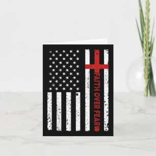 Faith Over Fear Jesus Christian Cross God Bible Us Card