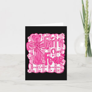 Faith Over Fear Jesus Christian Pink Breast Cancer Card