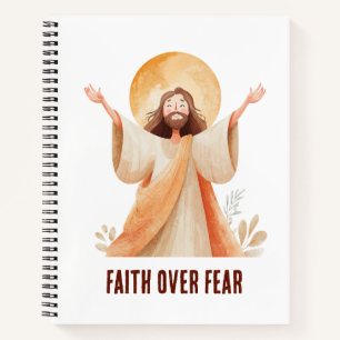 Faith Over Fear Jesus Christian T-Shirt Notebook