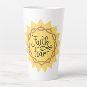 faith over fear latte mug