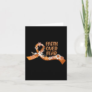 Faith Over Fear Leopard Leukaemia Awareness Warrio Card
