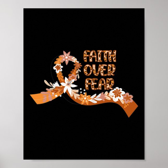 Faith Over Fear Leopard Leukaemia Awareness Warrio Poster (Front)