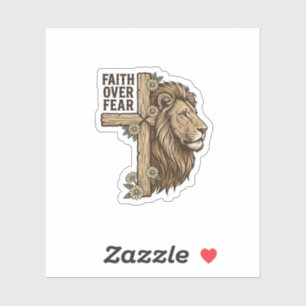 Faith Over Fear Lion Cross Vintage Christian Shirt
