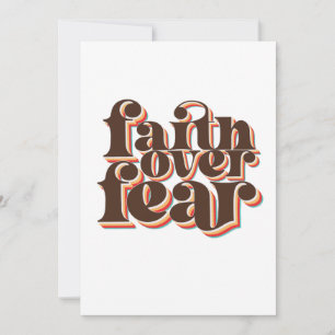 Faith Over Fear Modern Retro Christian Inspiration Invitation