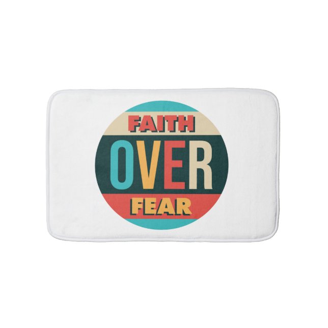 Faith Over Fear motivational quote Bath Mat (Front)