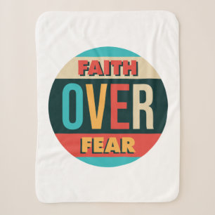 Faith Over Fear motivational quote Sherpa Blanket