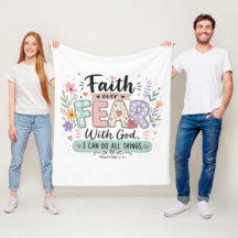 Faith over Fear Philippians 4:13 Throw Blanket