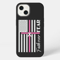 Faith Over Fear Pink Cross Flag