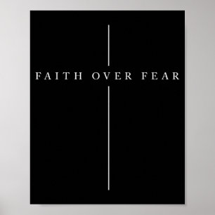 Faith Over Fear Psalm Christian Bible Verse Quote  Poster